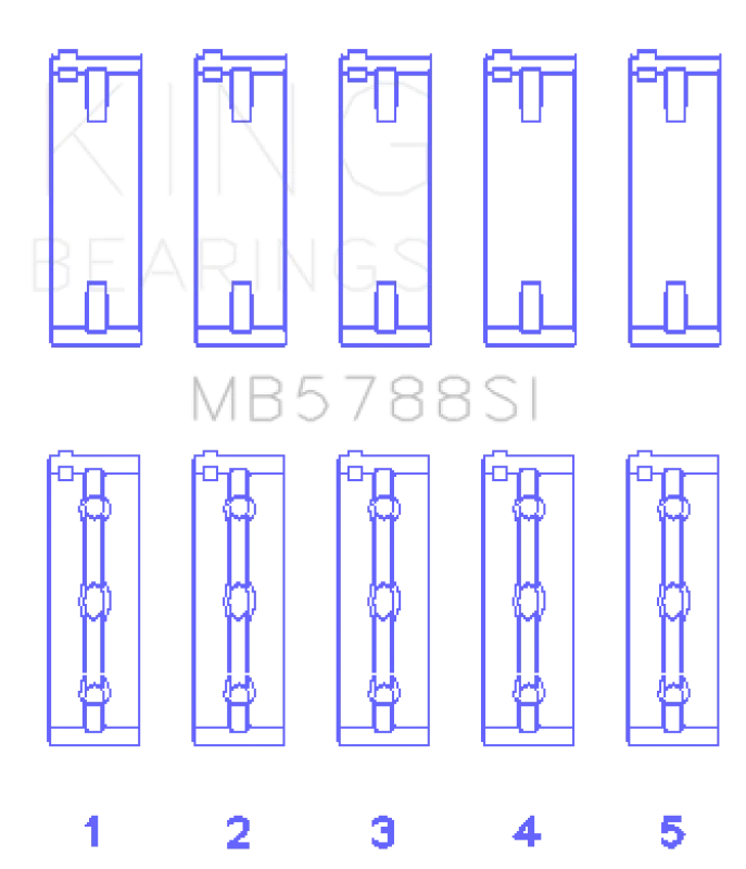 King Engine Bearings Suzuki J24B (Size +0.50mm) Main Bearing Set