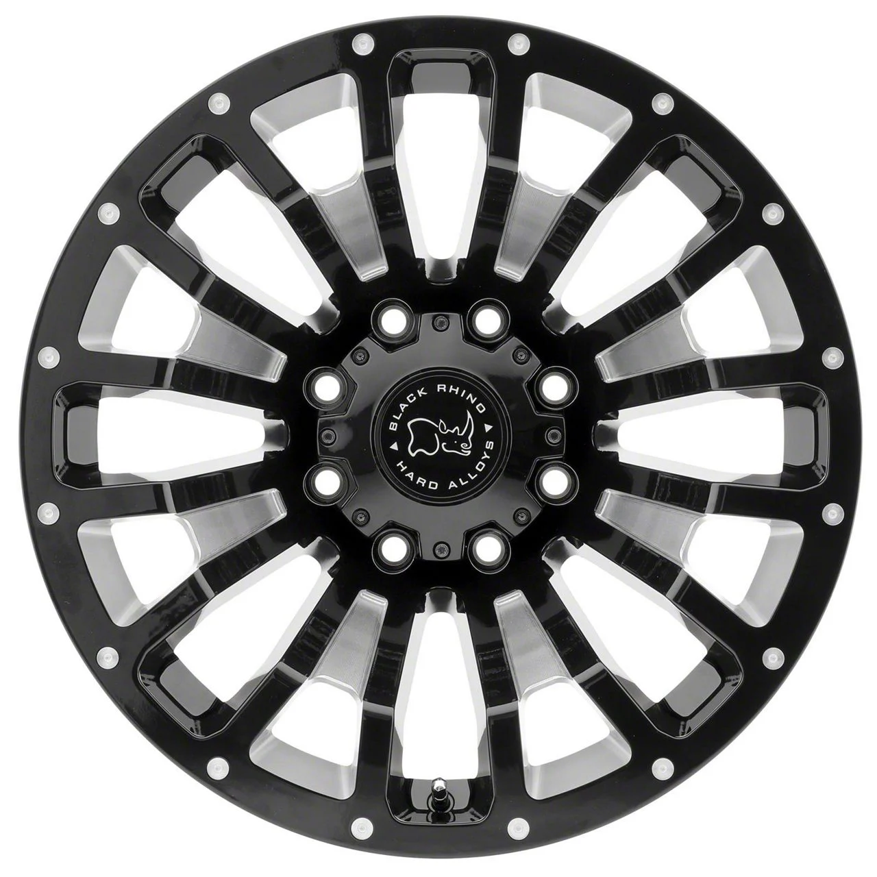 Black Rhino Pinatubo Gloss Black Milled 8-Lug Wheel; 20x9.5; -18mm Offset (15-19 Sierra 3500 HD SRW)