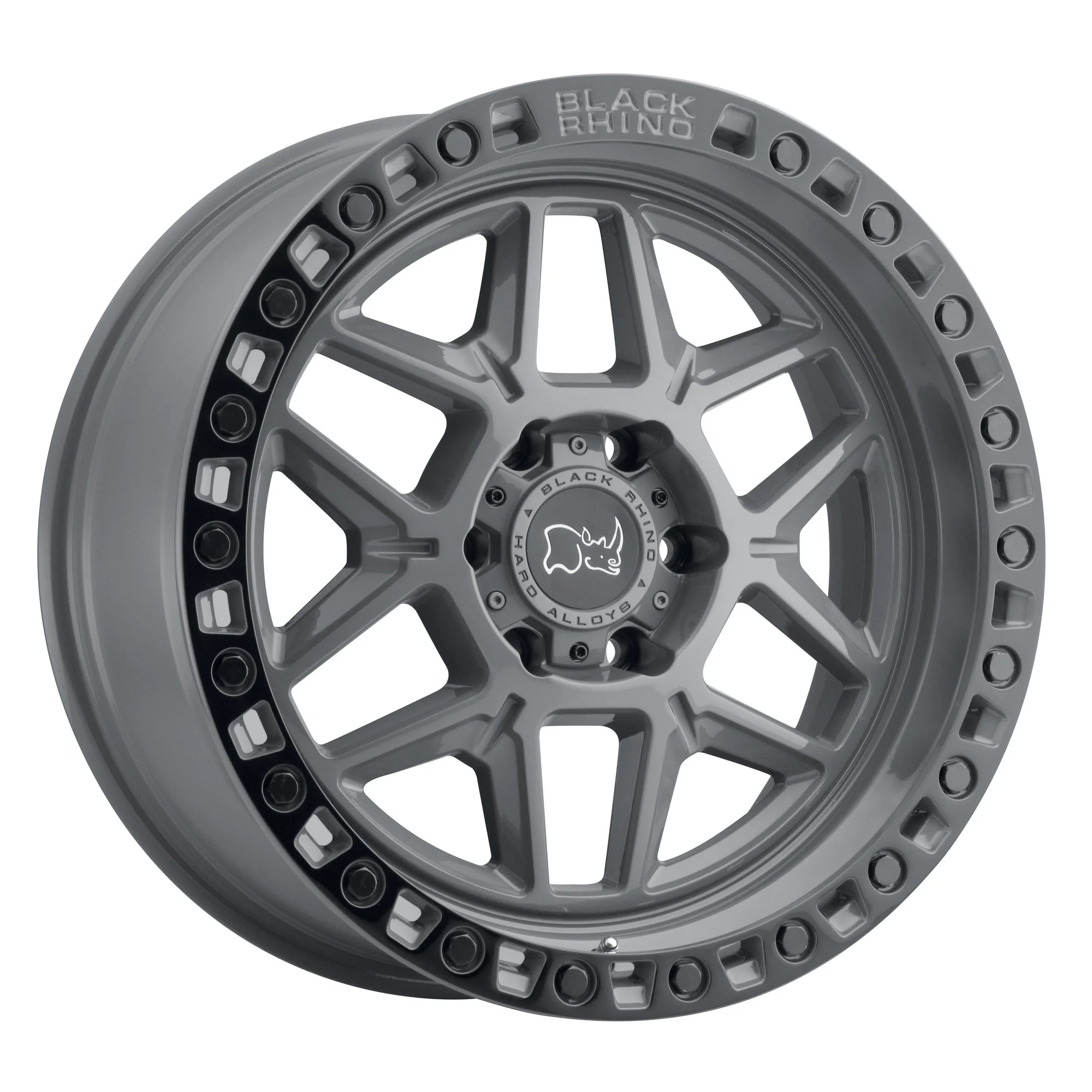Black Rhino  Kelso Wheel for 07-20 Jeep Wrangler JL, JK & Gladiator JT in 18x9 with 4.3in Backspace Battleship Gray with Black Lip & Bolts for 07-26 Jeep Wrangler JL, JK & Gladiator JT