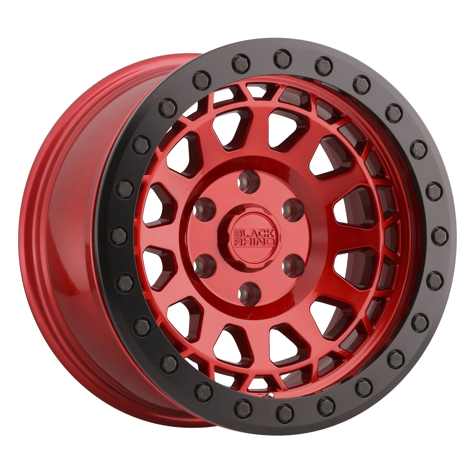 Black Rhino  Primm Beadlock Wheel for 07-20 Jeep Wrangler JL, JK & Gladiator JT in 17x8.5 with 3.25in Backspace Candy Red with Black Ring & Bolts for 07-26 Jeep Wrangler JL, JK & Gladiator JT