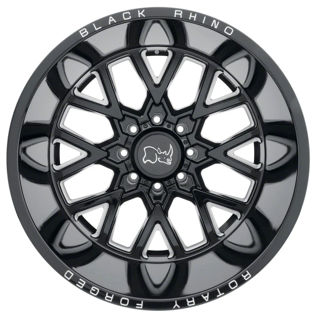 Black Rhino Grimlock Gloss Black Milled 8-Lug Wheel; 20x9.5; 12mm Offset (11-14 Sierra 2500 HD)