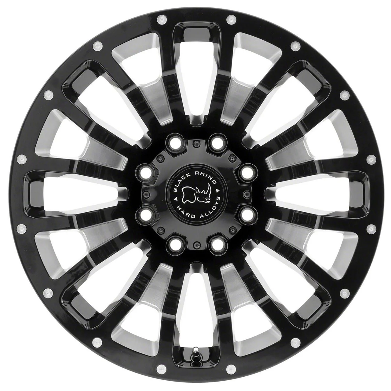 Black Rhino Pinatubo Gloss Black Milled 8-Lug Wheel; 20x9.5; -18mm Offset (11-14 Sierra 3500 HD SRW)