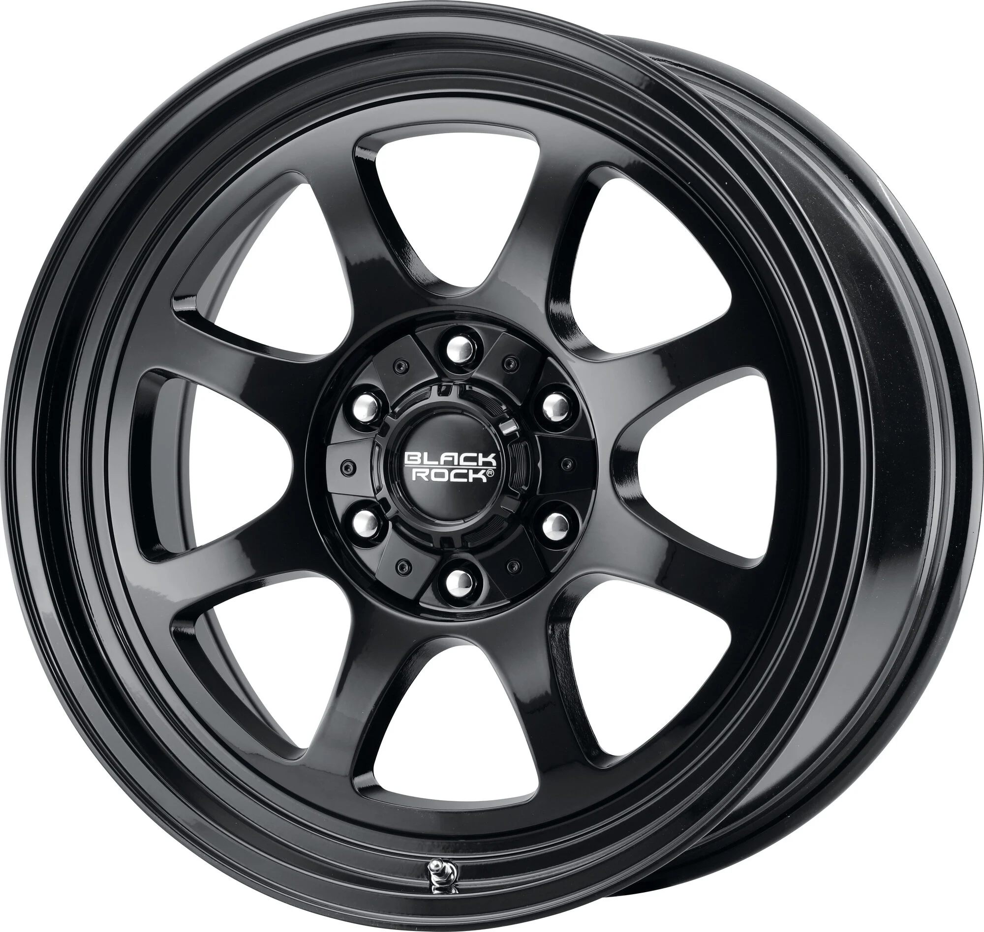 Black Rock  Series 930 Alloy Wheel in Gloss Black for 07-26 Jeep Wrangler JK, JL & Gladiator JT