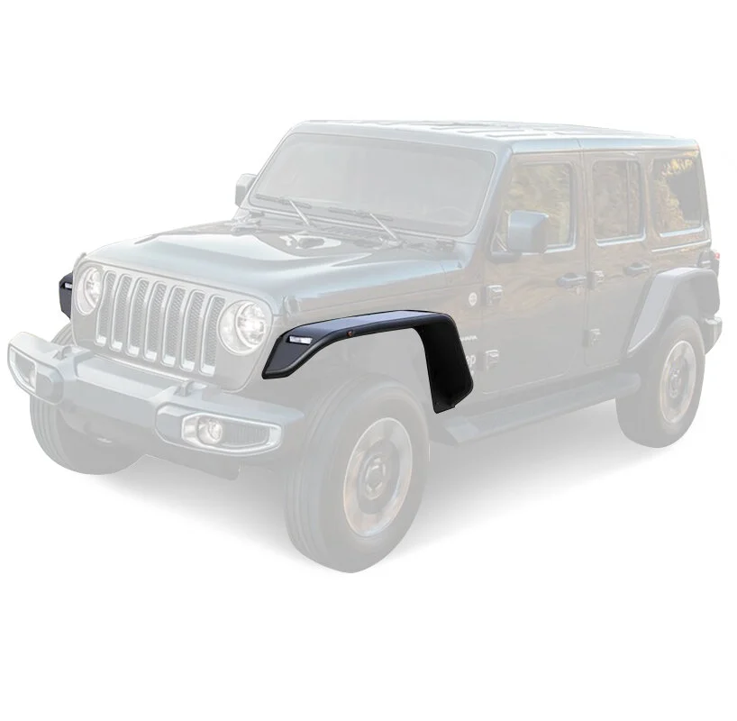 Black Horse Off Road  Tubular Fender Flares for 18-24 Jeep Wrangler JL & Gladiator JT