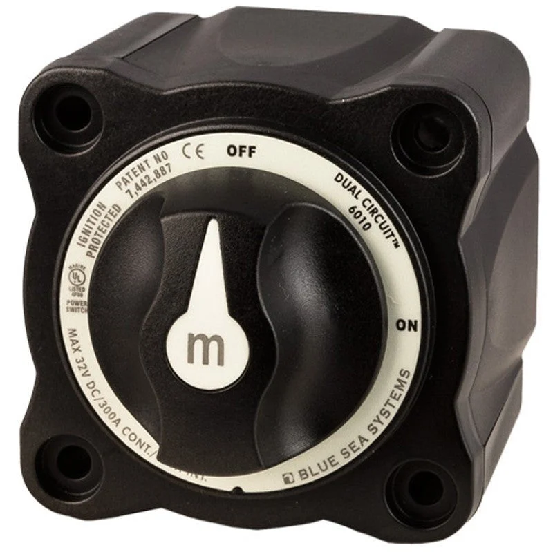 Blue Sea Black Dual Circuit Battery Cut-Off Switch Dual Battery K4-16-132-BK
