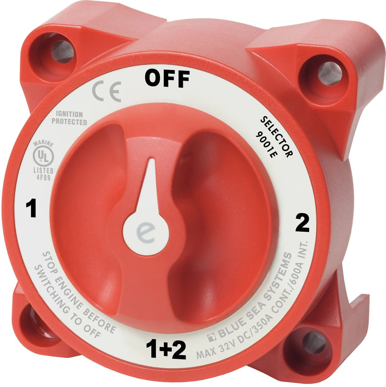 Blue Sea Red Battery Selector Switch Single-Dual Battery Operation 16-127