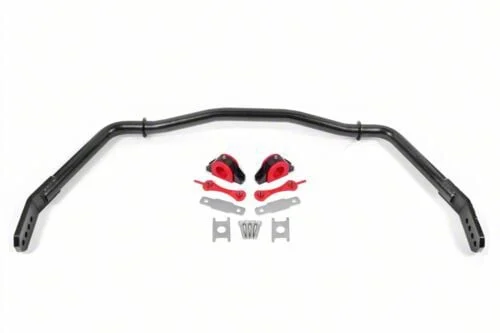 BMR 4-Hole Adjustable Front Sway Bar; Black Hammertone (05-14 Mustang)