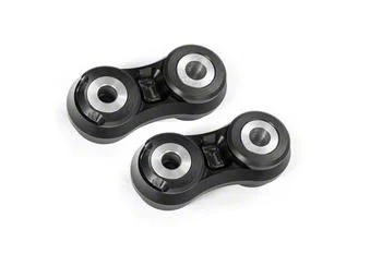 BMR Rear Lower Vertical Links; Delrin; Black Anodized (20-22 Mustang GT500; 24-26 Mustang w/ Performance Pack, Dark Horse)