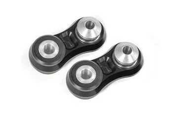 BMR Rear Lower Vertical Links; Delrin/Spherical; Black Anodized (20-22 Mustang GT500; 24-26 Mustang w/ Performance Pack, Dark Horse)