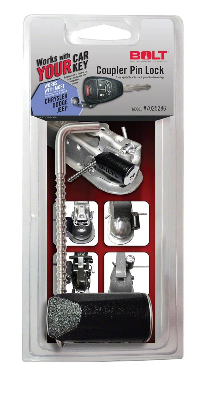 BOLT Lock Trailer Coupler Pin Lock for Double Cut Keys