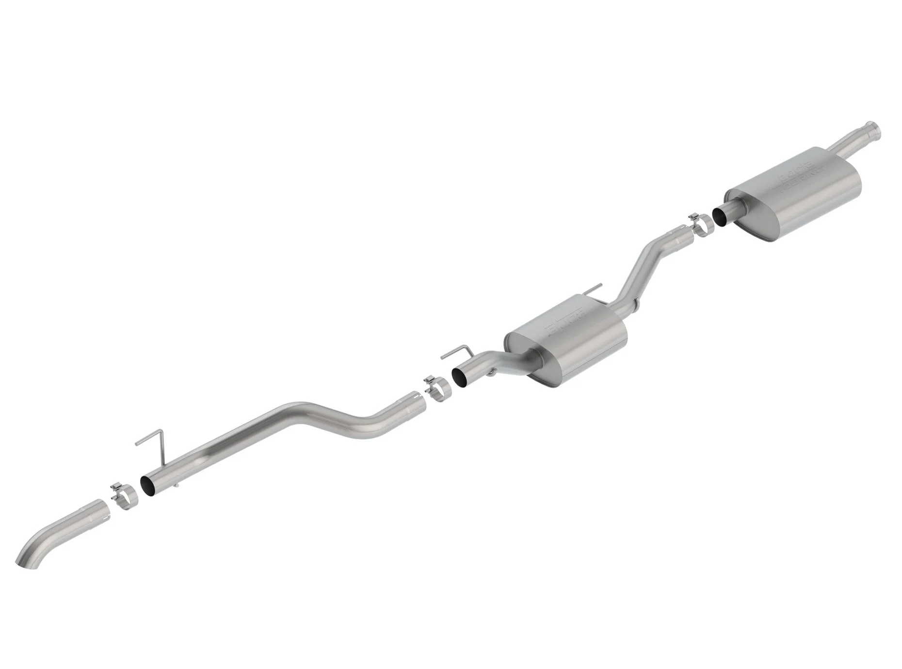 Borla  Touring T-304 Stainless Steel Catback Exhaust System for 2020 Jeep Gladiator JT  with Single Turn Down Tip in Polished Stainless