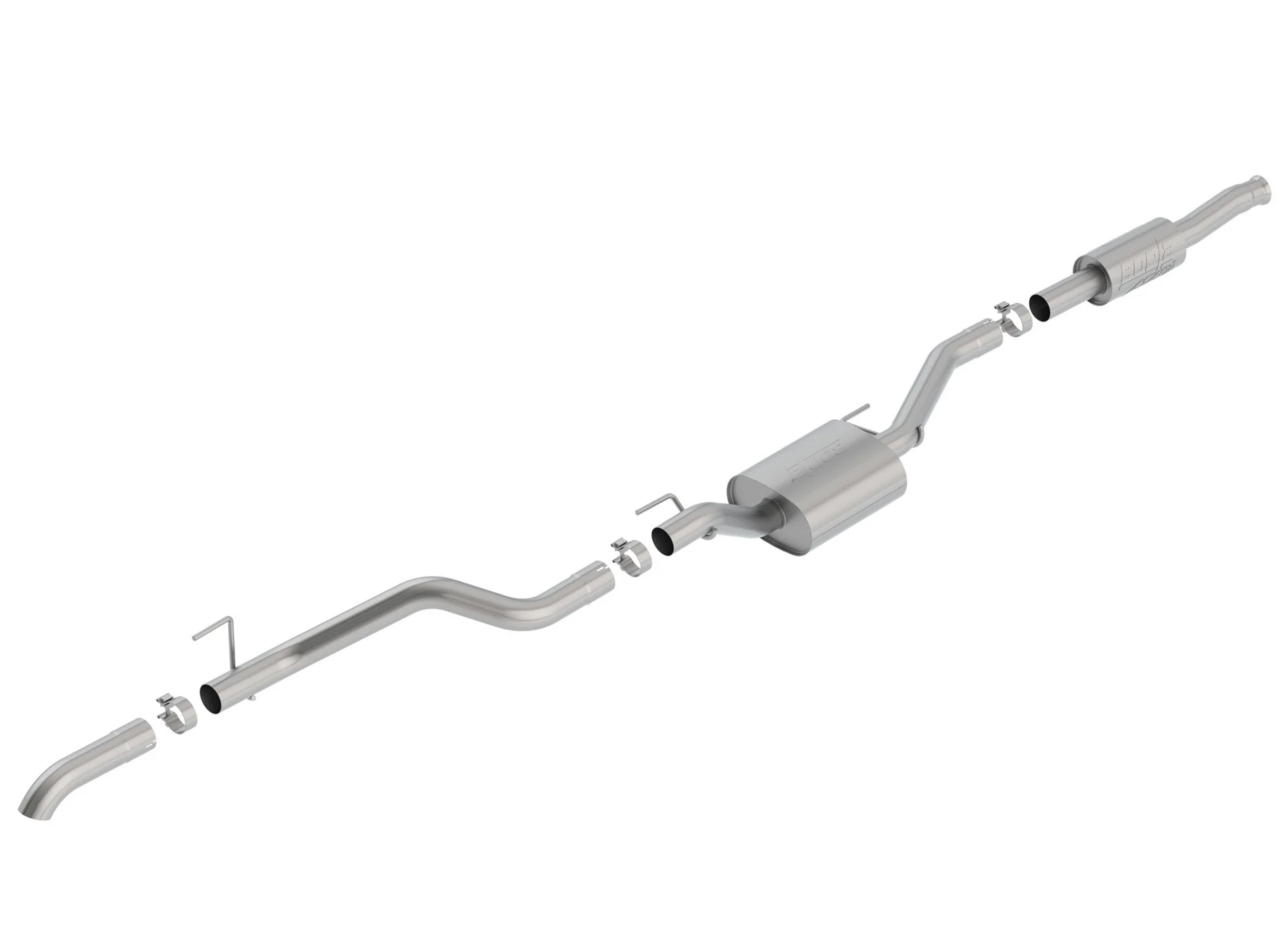 Borla  ATAK® T-304 Stainless Steel Catback Exhaust System for 2020 Jeep Gladiator JT  with Single Turn Down Tip in Polished Stainless