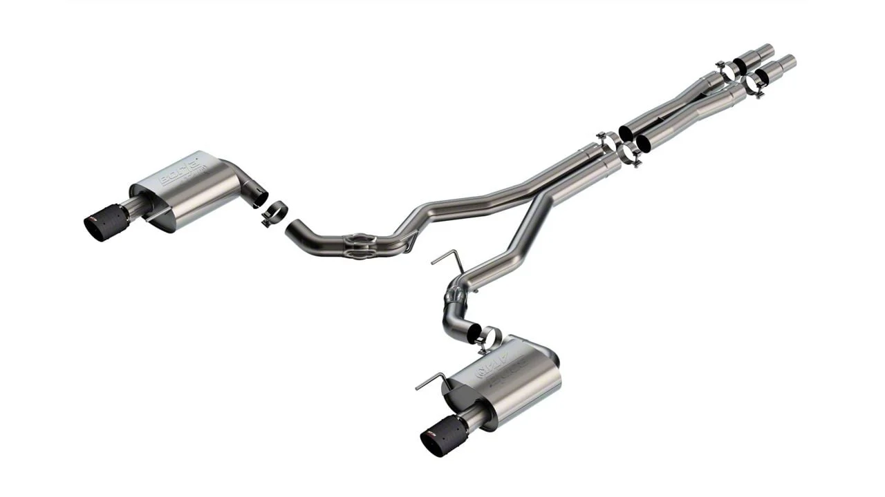 Borla ATAK Cat-Back Exhaust with Black Carbon Fiber Tips (24-26 Mustang GT Fastback w/o Active Exhaust)