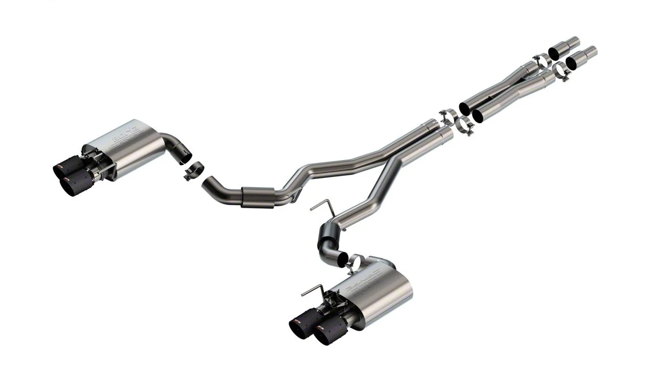 Borla S-Type Cat-Back Exhaust with Black Carbon Fiber Tips (24-26 Mustang GT Fastback w/ Active Exhaust)