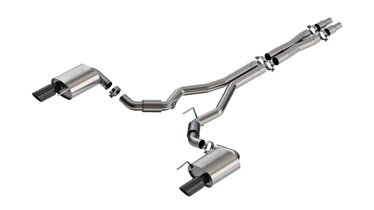 Borla S-Type Cat-Back Exhaust with Black Chrome Tips (24-26 Mustang GT Fastback w/o Active Exhaust)