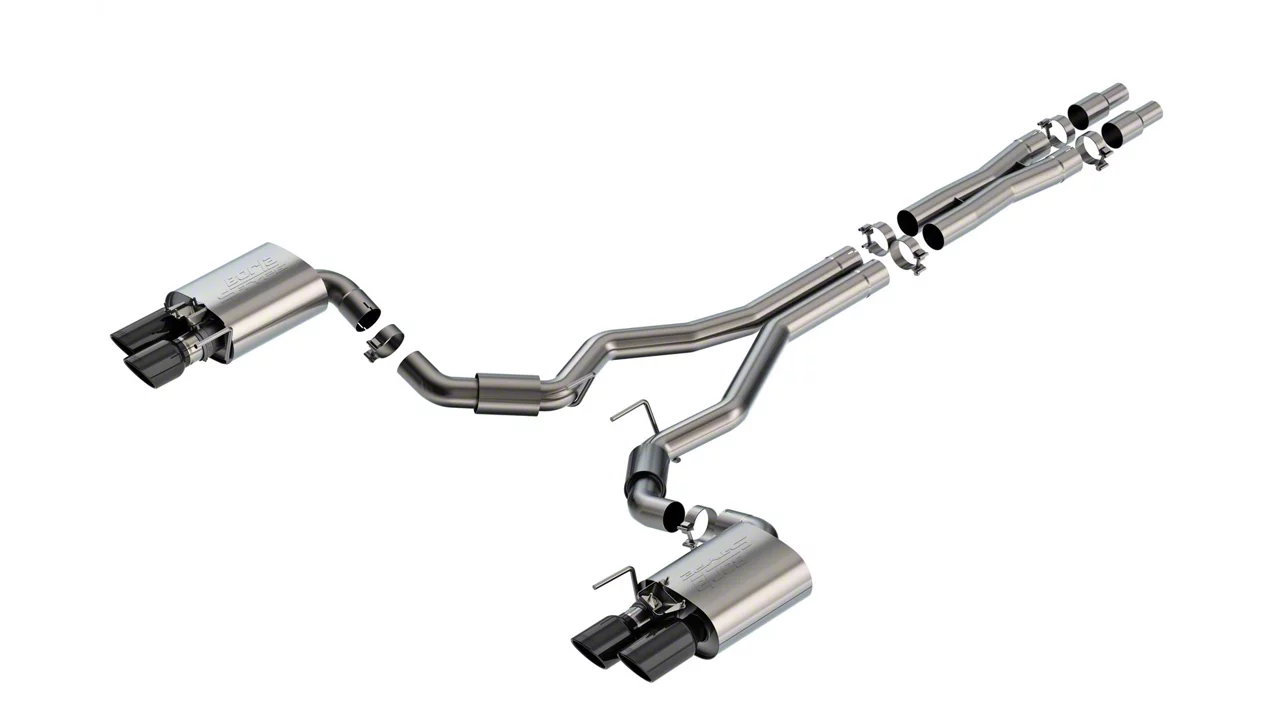 Borla S-Type Cat-Back Exhaust with Black Chrome Tips (24-26 Mustang GT Fastback w/ Active Exhaust)