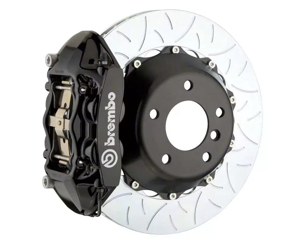 Brembo GT Series 4-Piston Rear Big Brake Kit with 14-Inch 2-Piece Type 3 Slotted Rotors; Black Calipers (14-19 Corvette C7 w/o Carbon Ceramic Brakes, Excluding ZR1)