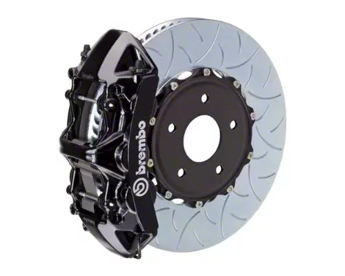 Brembo GT Series 6-Piston Front Big Brake Kit with 350x34mm 2-Piece Type 3 Slotted Rotors; Black Calipers (20-26 Corvette C8, Excluding Z06)