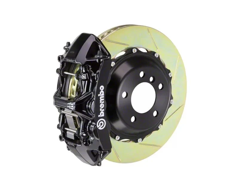 Brembo GT Series 6-Piston Front Big Brake Kit with 380x32mm 2-Piece Type 1 Slotted Rotors; Black Calipers (20-26 Corvette C8, Excluding Z06)