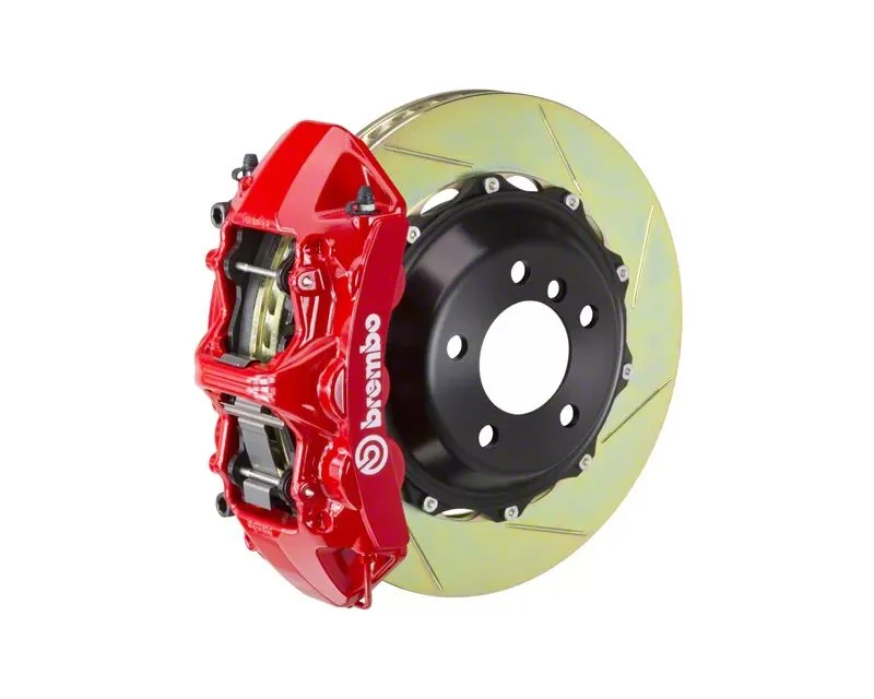 Brembo GT Series 6-Piston Front Big Brake Kit with 380x32mm 2-Piece Type 1 Slotted Rotors; Red Calipers (20-26 Corvette C8, Excluding Z06)