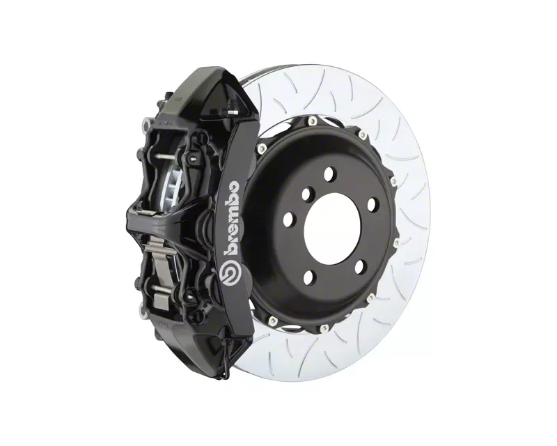 Brembo GT Series 6-Piston Front Big Brake Kit with 380x32mm 2-Piece Type 3 Slotted Rotors; Black Calipers (20-26 Corvette C8, Excluding Z06)