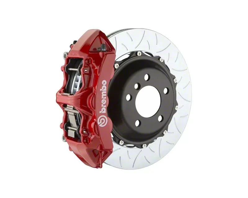 Brembo GT Series 6-Piston Front Big Brake Kit with 380x32mm 2-Piece Type 3 Slotted Rotors; Red Calipers (20-26 Corvette C8, Excluding Z06)