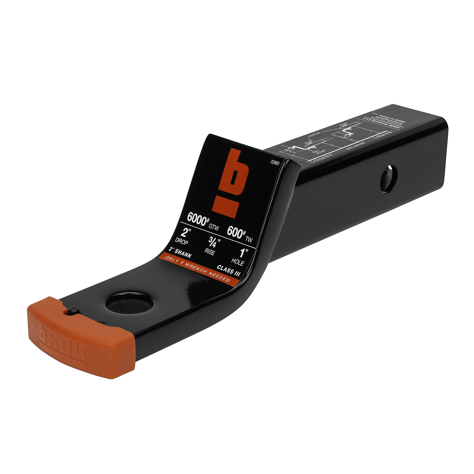 Brok  2" Shank Ball Mount with Pin Stop