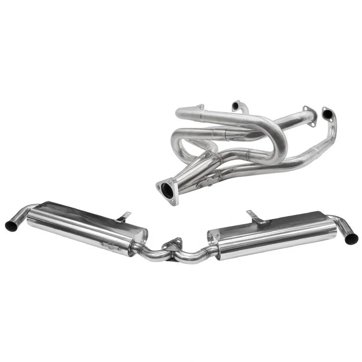 BUGPACK Stainless Steel 1-5/8" Merged Racing Exhaust Header W/Dual Muffler