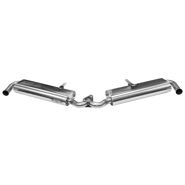 BUGPACK Stainless Steel Dual Quiet Pack Muffler For B2-0081-S & B2-0111-S Merged Headers