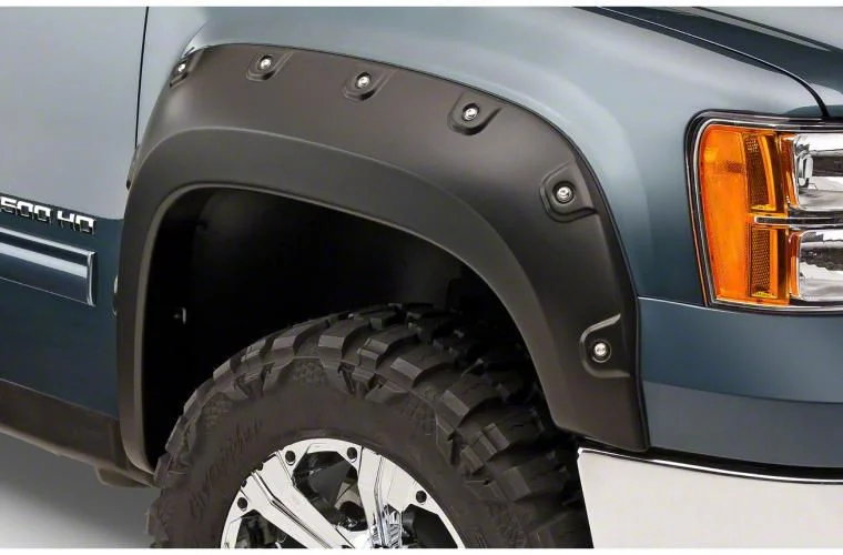 Bushwacker Boss Pocket Style Fender Flares; Front and Rear; Matte Black (11-14 Sierra 3500 HD)