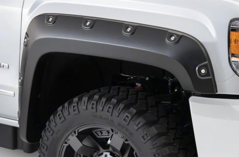 Bushwacker Boss Pocket Style Fender Flares; Front and Rear; Matte Black (15-19 Sierra 3500 HD)