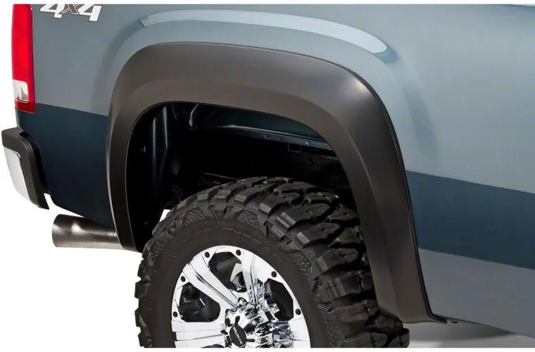 Bushwacker Extend-A-Fender Flares; Rear; Matte Black (07-14 Sierra 3500 HD)