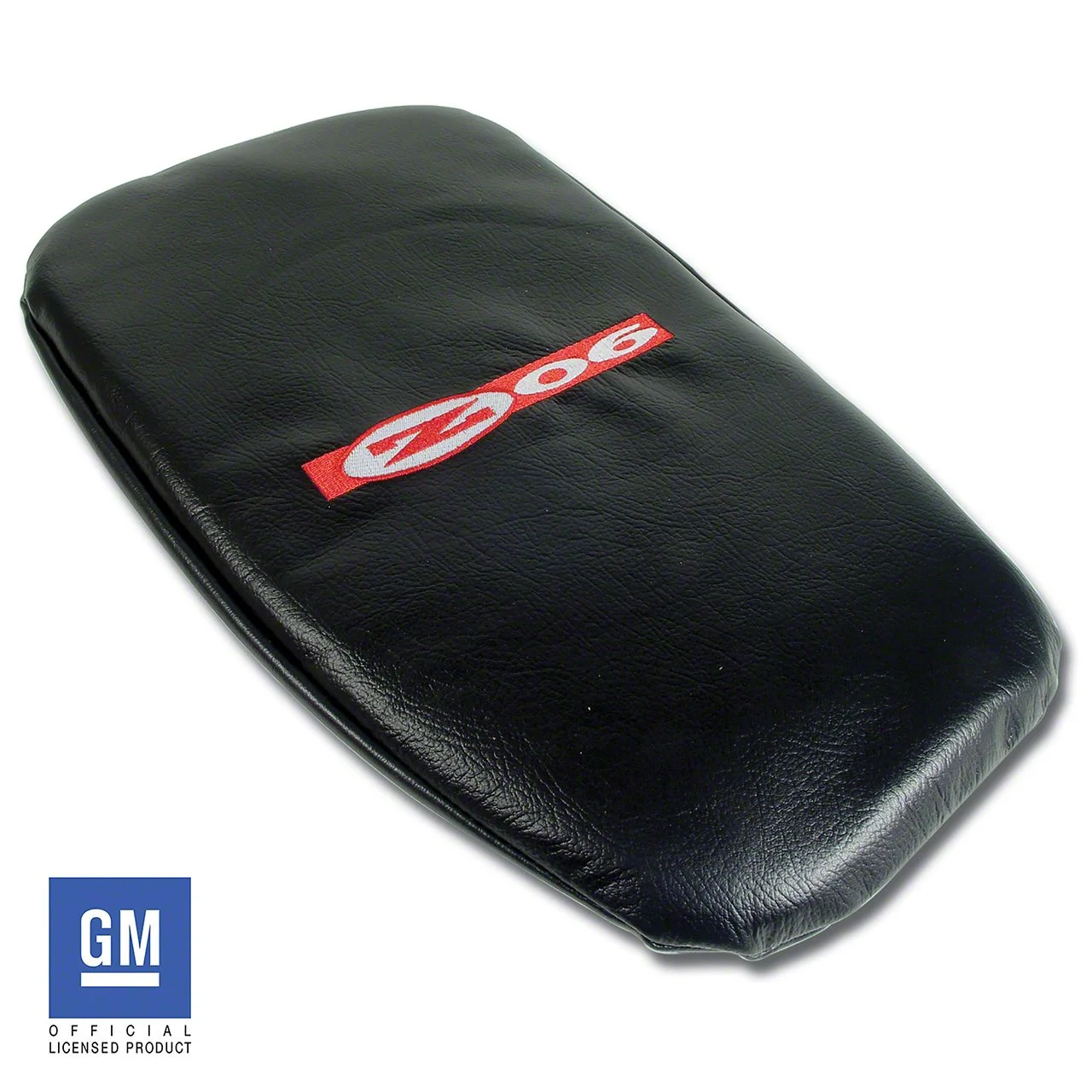 CA Console Armrest Cover; Black with Z06 Logo (01-04 Corvette C5)
