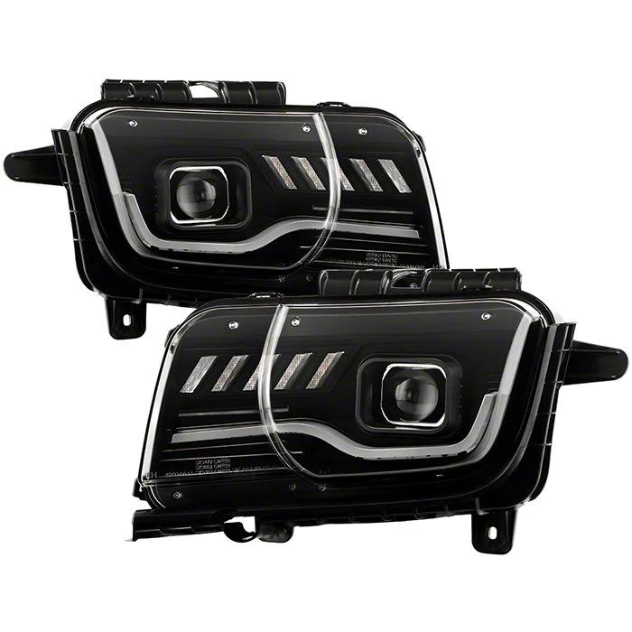 APEX Series High-Power LED Headlights; Black Housing; Clear Lens (10-13 Camaro w/ Factory Halogen Headlights)