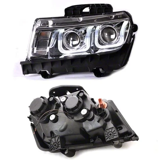 U-Bar Style CCFL Halo Projector Headlights; Chrome Housing; Clear Lens (14-15 Camaro w/ Factory Halogen Headlights, Excluding ZL1)