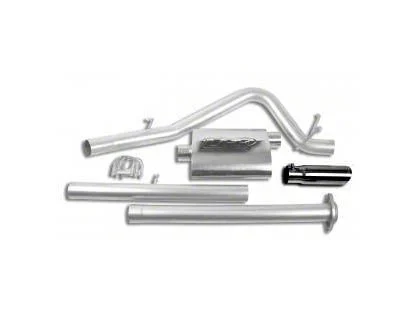 CGS Motorsports Stainless Single Exhaust System with Black Tip; Side Exit (07-08 4.8L Silverado 1500)