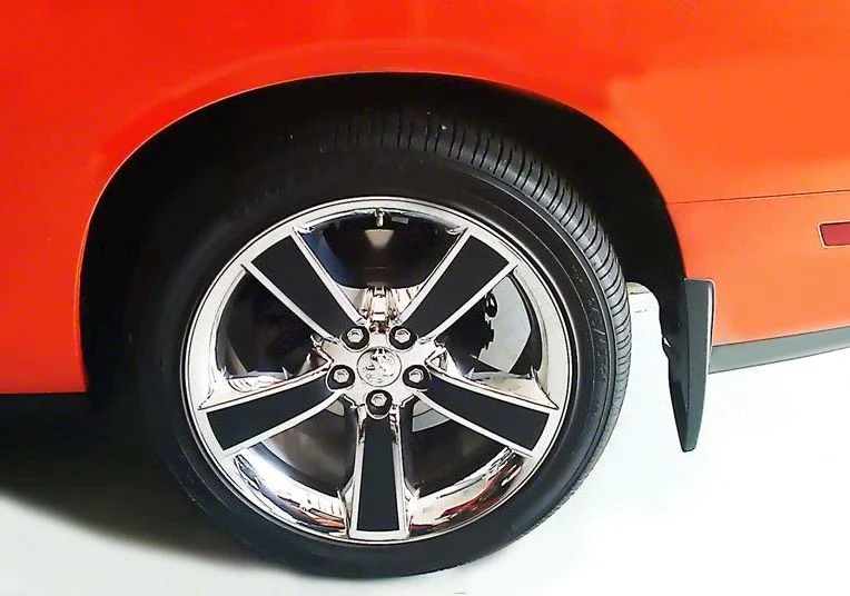 18-Inch Wheel Insert Overlay Stripes; Matte Black (08-23 Challenger)