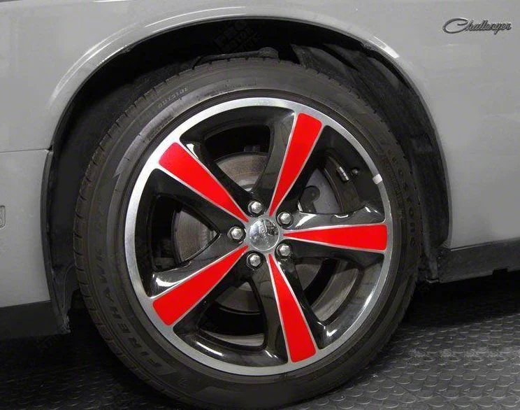 20-Inch Wheel Insert Overlay Stripes; Gloss Red (08-23 Challenger)