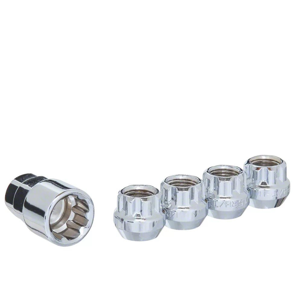 Chrome Acorn Wheel Locks for Aftermarket Wheels; M14x1.5; Set of 4 (08-23 Challenger)