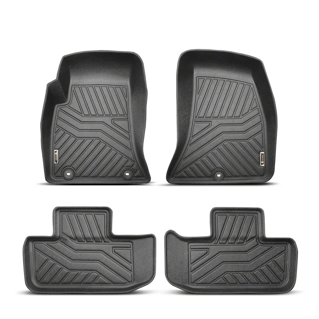 Front and Rear Floor Liners; Black (17-19 AWD Challenger)