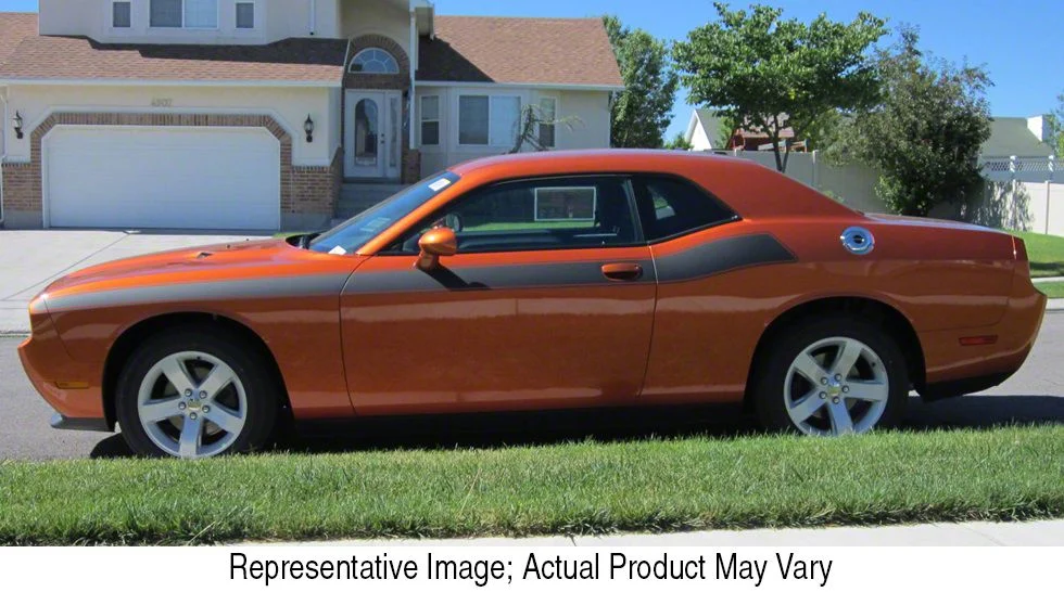 Side Stripes with Pins; Silver Grey (11-14 Challenger)