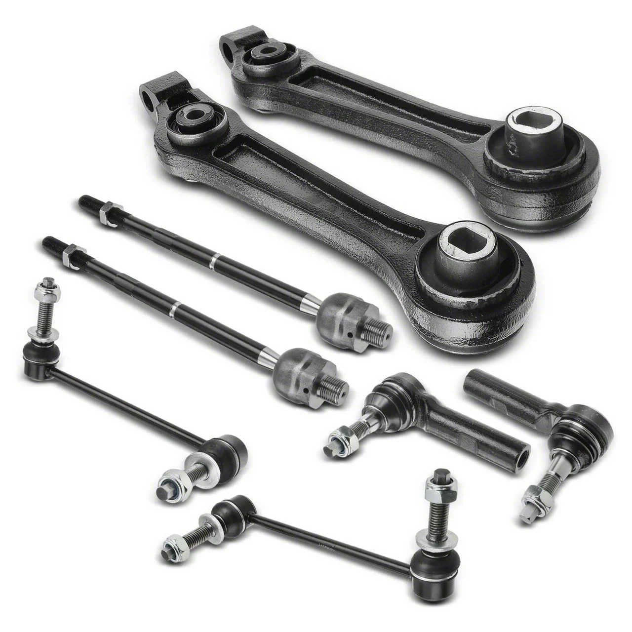 Front Lower Rearward Control Arm, Sway Bar Link and Tie Rod End Kit (06-10 RWD Charger)