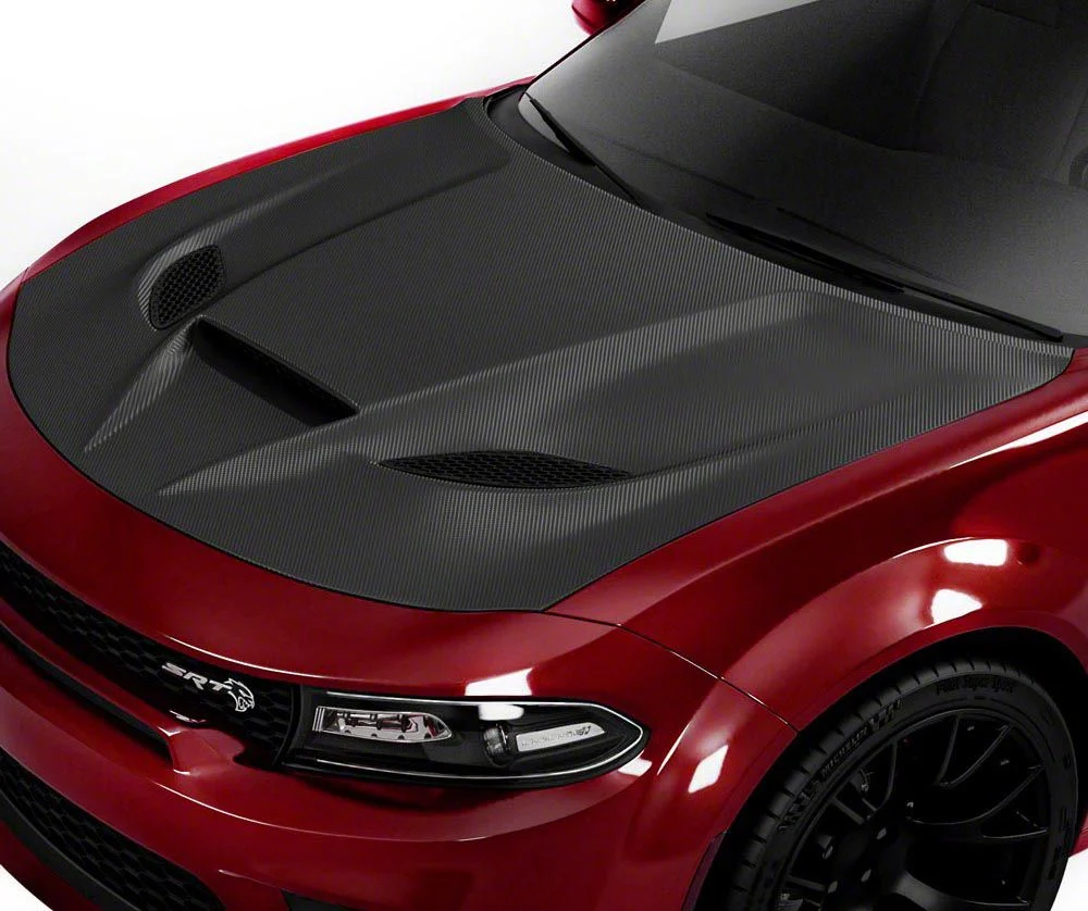 Hood Wrap Vinyl; Gloss Black (11-23 Charger)