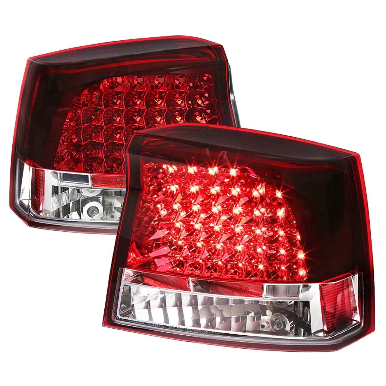 LED Tail Lights; Chrome Housing; Clear Lens (06-08 Charger)