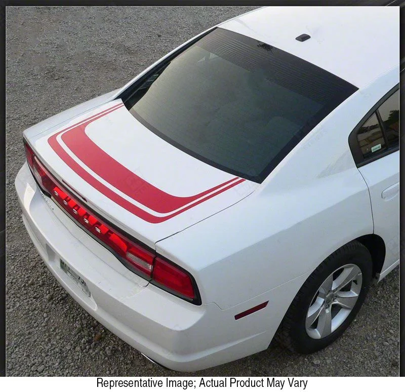 Trunk Accent Rear Stripes; Gloss Black (15-18 Charger)
