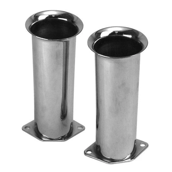 Chrome 5-3/4" Tall Velocity Stacks Weber IDF, HPMX, Dellorto, Pair