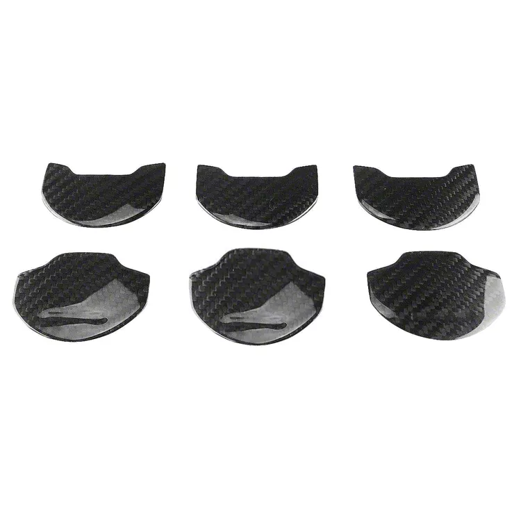 A/C Vent Covers; Gloss Black Carbon Fiber (15-23 Mustang)