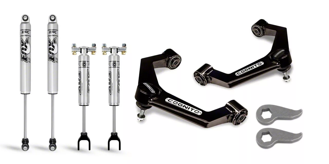 Cognito Motorsports 3-Inch Performance Control Arm Leveling Kit with FOX PS IFP Shocks (20-26 Sierra 2500 HD)