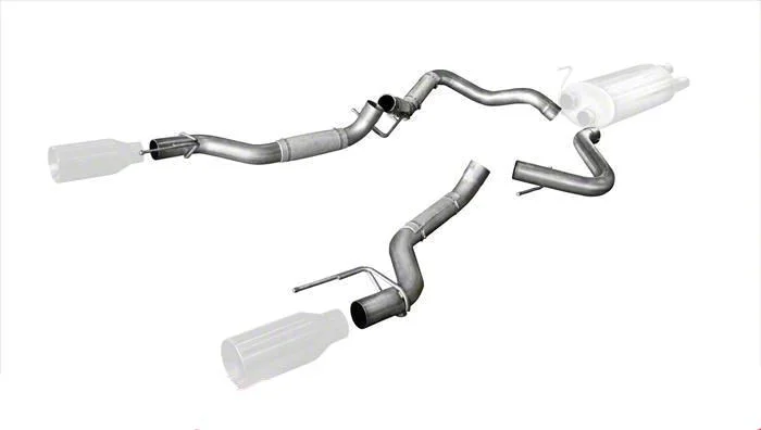 Corsa Performance 3-Inch Dual Axle-Back Exhaust System Conversion Kit; Rear Exit (17-20 F-150 Raptor w/ Corsa Mufflers)
