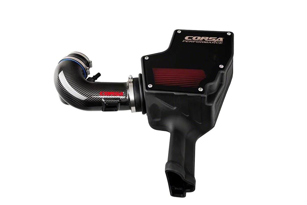Corsa Performance Closed Box Cold Air Intake with DryTech 3D Dry Filter; Carbon Fiber (18-23 Mustang GT)